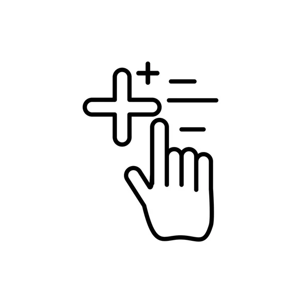 Hand-Cursor-Index mit Plussymbol — Stockvektor