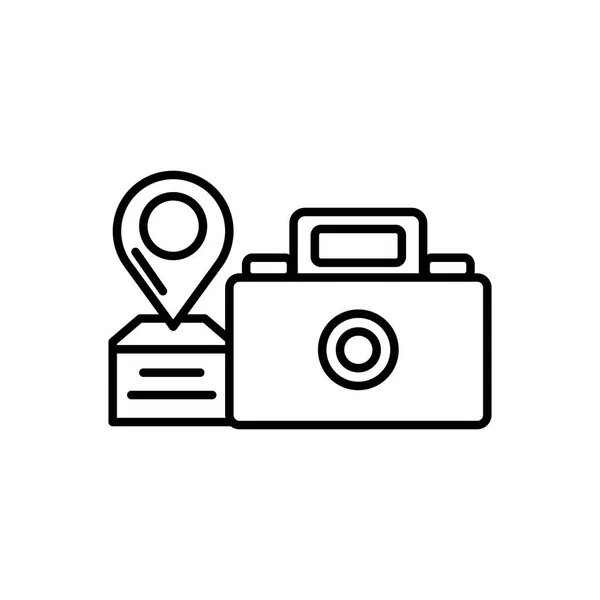 Pointer locatie vastmaken met fotografische camera — Stockvector
