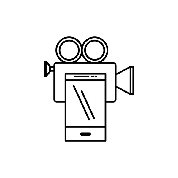 Videocamera app met smartphone — Stockvector