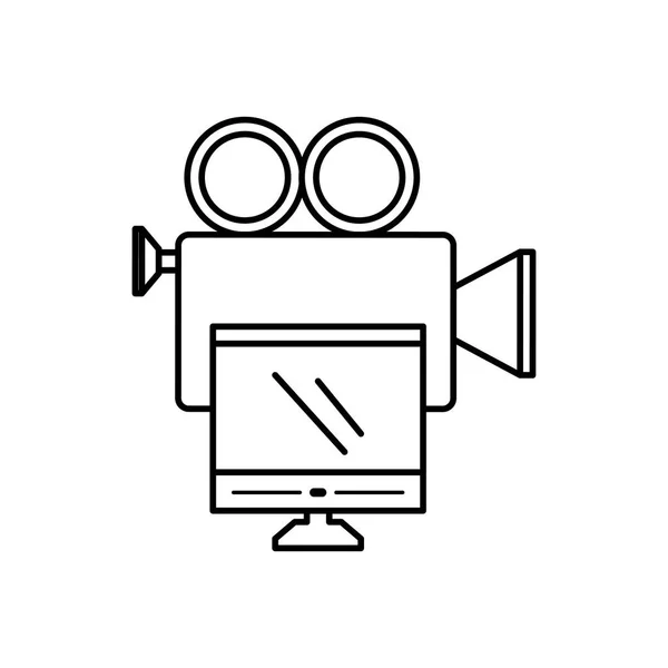 Aplicación de cámara de vídeo con escritorio — Vector de stock