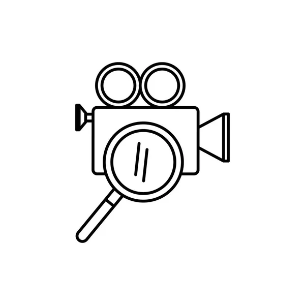 Aplicación de cámara de vídeo con lupa — Vector de stock