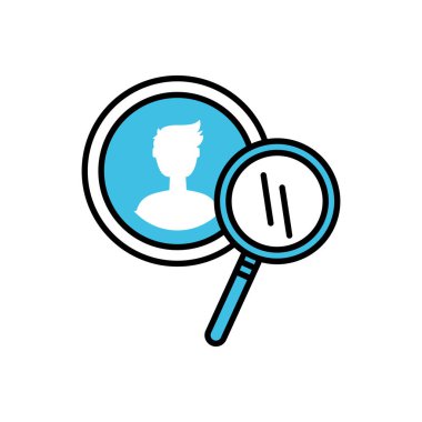 büyüteç ile erkek kullanıcı acount