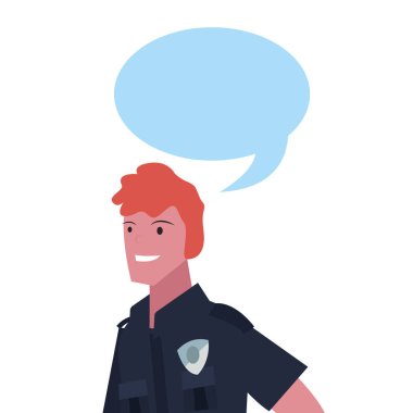 polis portre konuşma balonu