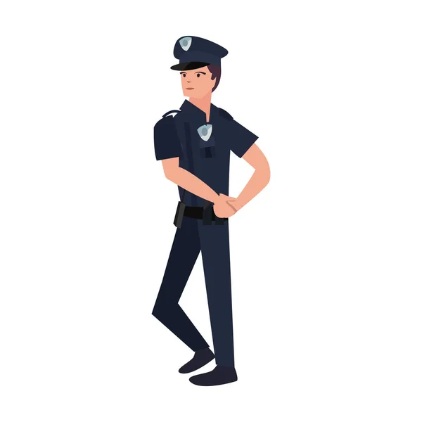 Politieman karakter uniform — Stockvector