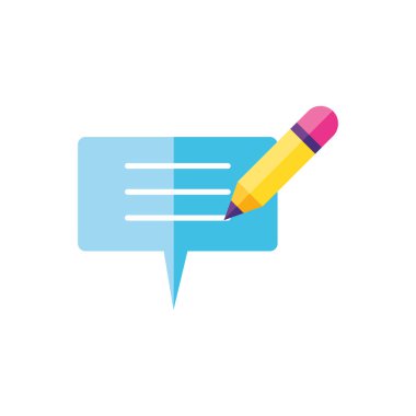 konuşma balonu sosyal medya ve kalem