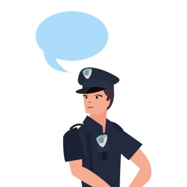 polis portre konuşma balonu