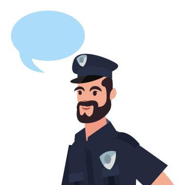 polis portre konuşma balonu