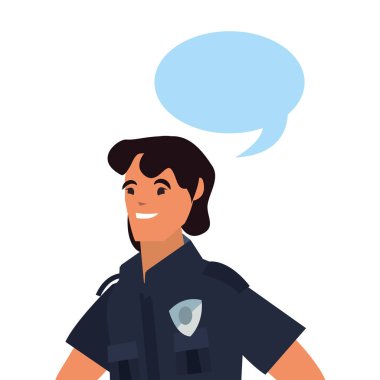 polis portre konuşma balonu