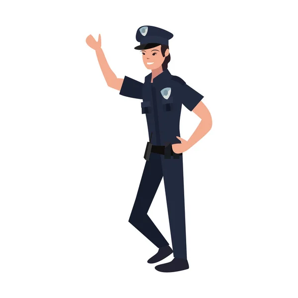 Female policeman character uniform — Stock Vector