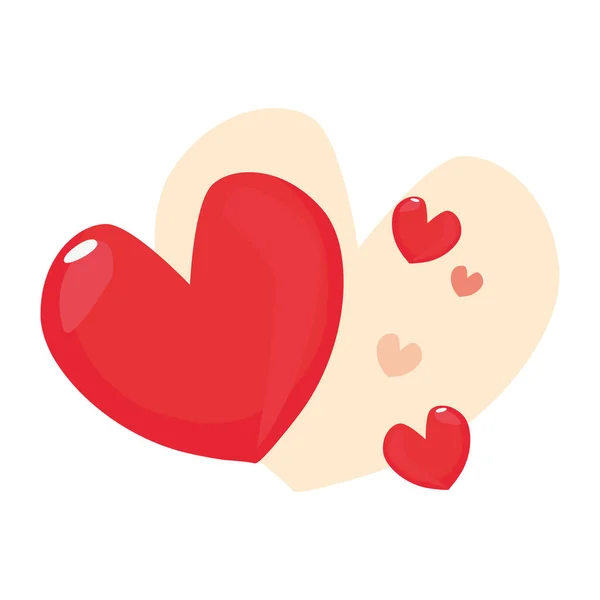 Coeurs d'amour rouge — Image vectorielle