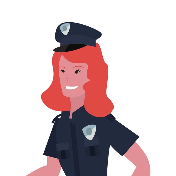 Ženská policistka, uniformní — Stockový vektor