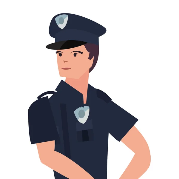 Policía carácter uniforme — Vector de stock