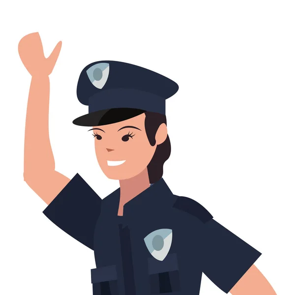 Női rendőr karakter egységes — Stock Vector