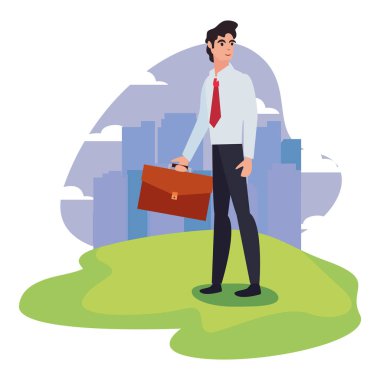 işadamı ayakta şehir arka plan