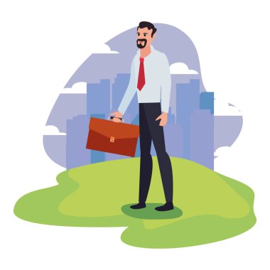 işadamı ayakta şehir arka plan