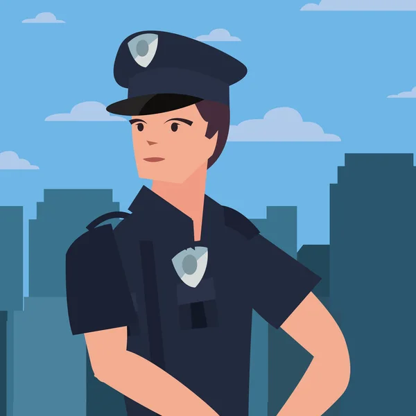 Pouliční policistka — Stockový vektor
