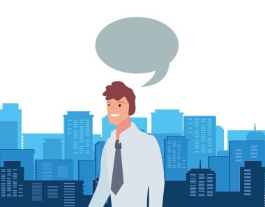 işadamı konuşma kabarcık şehir sokak