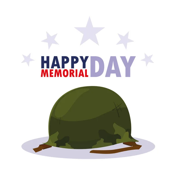 Tarjeta conmemorativa feliz día con militares de casco — Archivo Imágenes Vectoriales