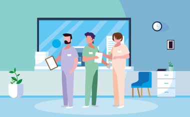 hastane avatar karakteri doktor grubu