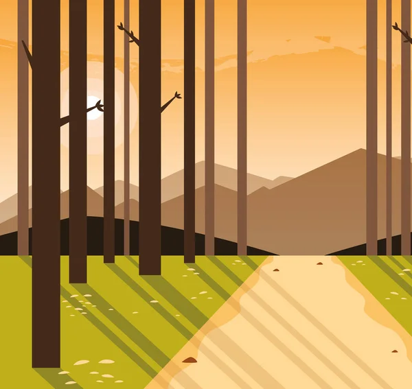 Ikone der Waldlandschaft — Stockvektor