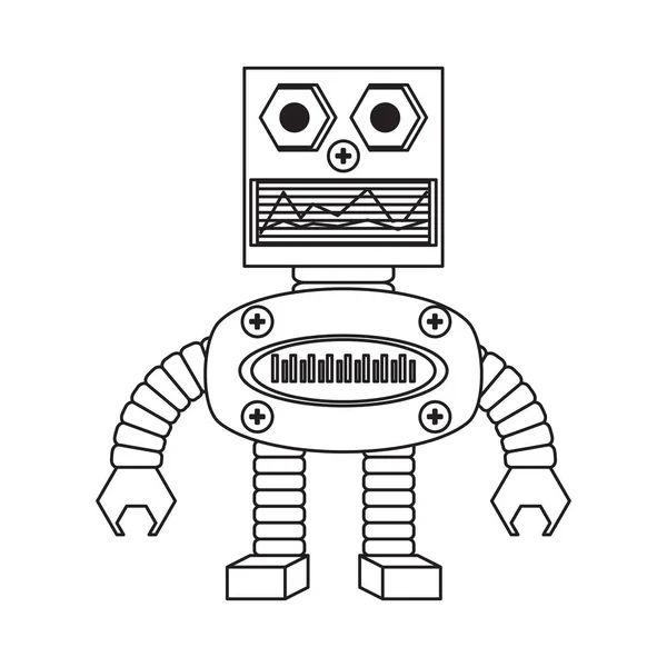 Cartoon robot ikonen — Stock vektor