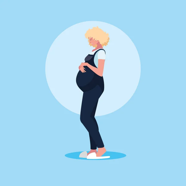 Jeune femme enceinte avatar personnage — Image vectorielle