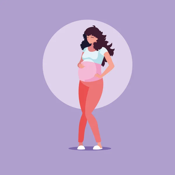 Jeune femme enceinte avatar personnage — Image vectorielle