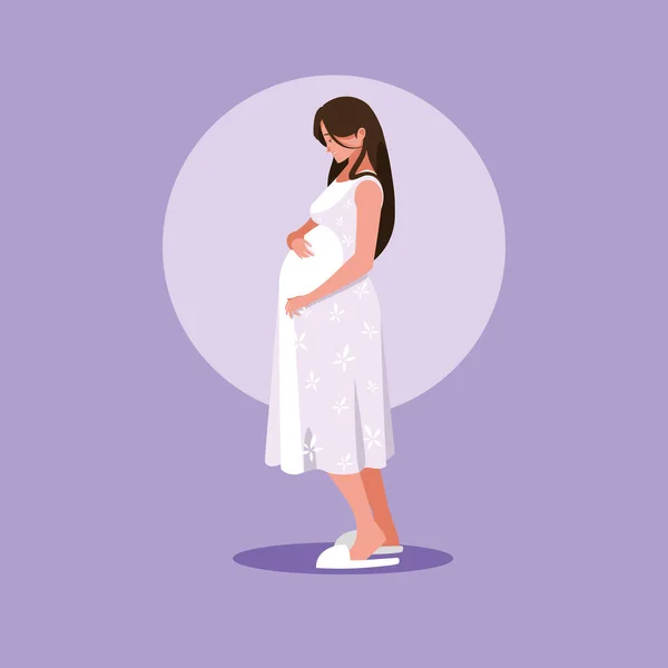 Pregnant woman avatar character — Stock Vector