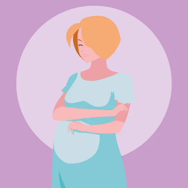 Pregnant young woman avatar character — Stock Vector