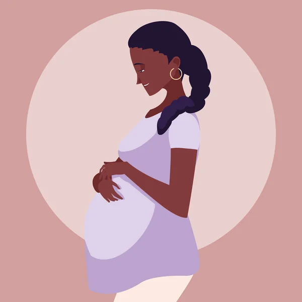 怀孕的阿夫罗女人头像字符 — 图库矢量图片