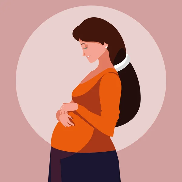Hamile genç kadın avatar karakteri — Stok Vektör