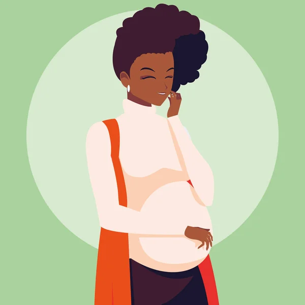 Schwangere Afro-Frau Avatar-Charakter — Stockvektor