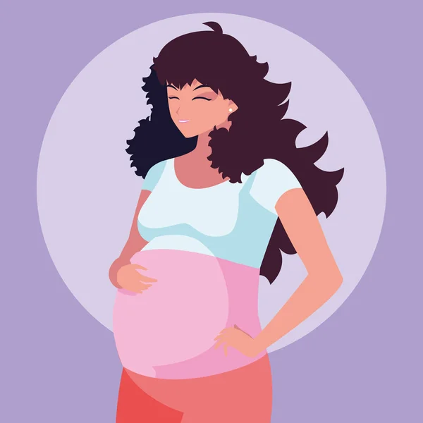 Pregnant young woman avatar character — Stock Vector