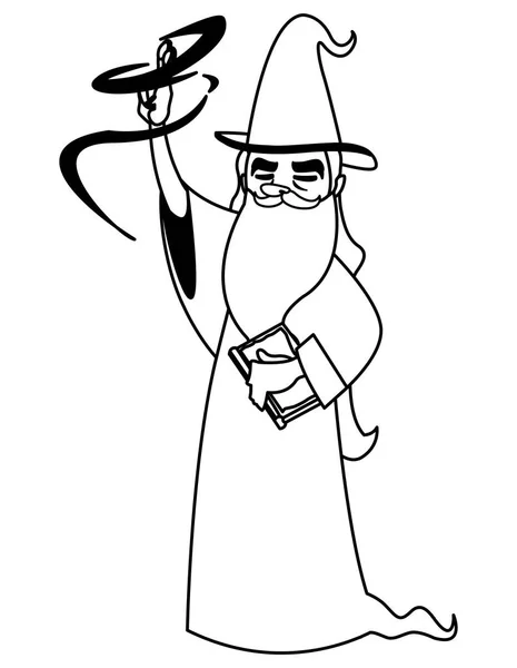 Witch and wizard of tales characters — 스톡 벡터