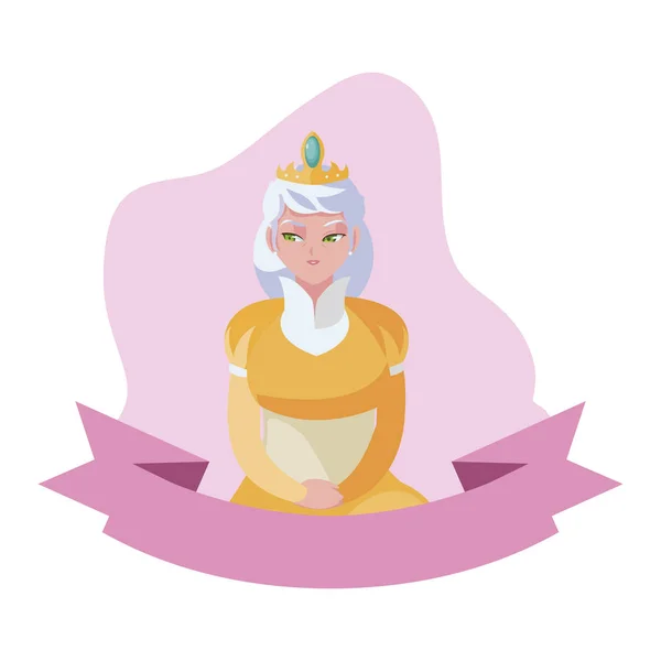 Bela rainha avatar personagem — Vetor de Stock