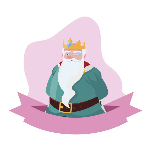 King Royal avatar-karakter — Stock Vector