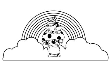 gökkuşağı ile kurbağa prens ve fungu elf