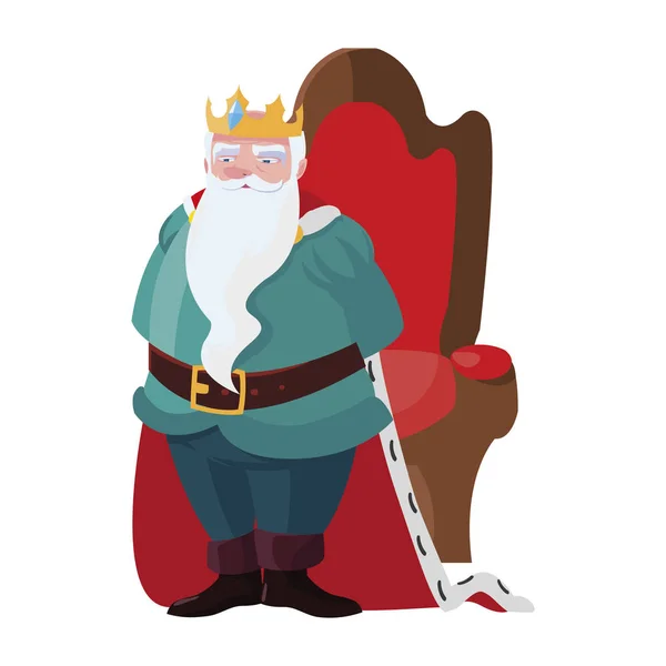 Király a trónra karakter — Stock Vector