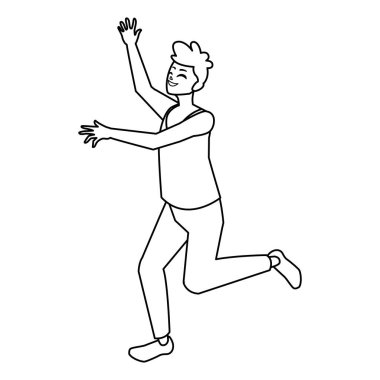 mutlu genç adam kutlamak karakter