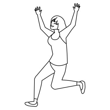 mutlu genç kadın kutluyor