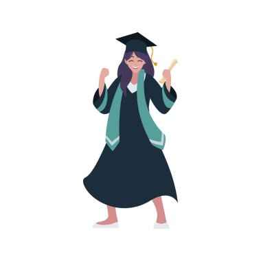 güzel kadın öğrenci kutlama mezun oldu