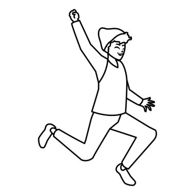 mutlu genç adam kutlamak karakter