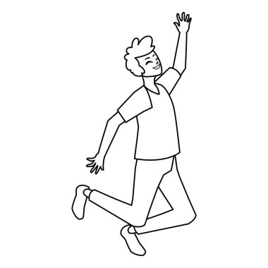 mutlu genç adam kutlamak karakter