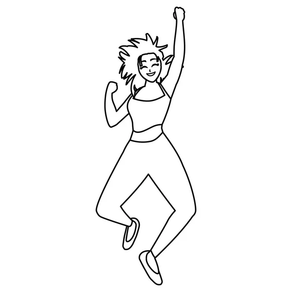 Happy Young Woman Célébration — Image vectorielle