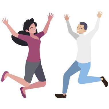 mutlu genç çift karakterleri kutluyor