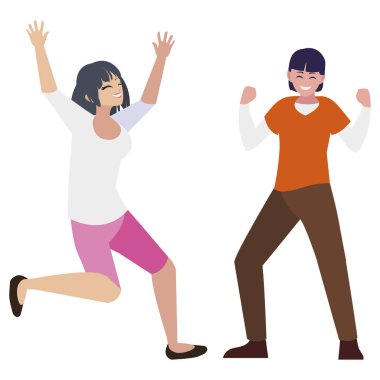 mutlu genç çift karakterleri kutluyor