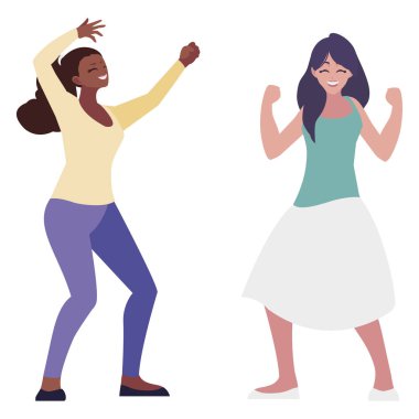 mutlu genç ırklararası kadın kutluyor