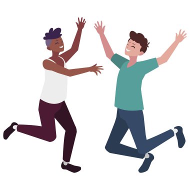 karakterler kutlayan ırklar arası genç erkekler