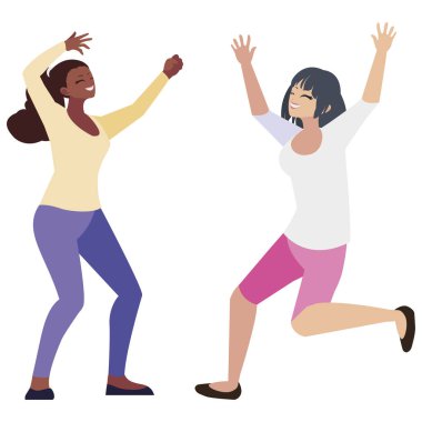 mutlu genç ırklararası kadın kutluyor