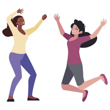 mutlu genç ırklararası kadın kutluyor